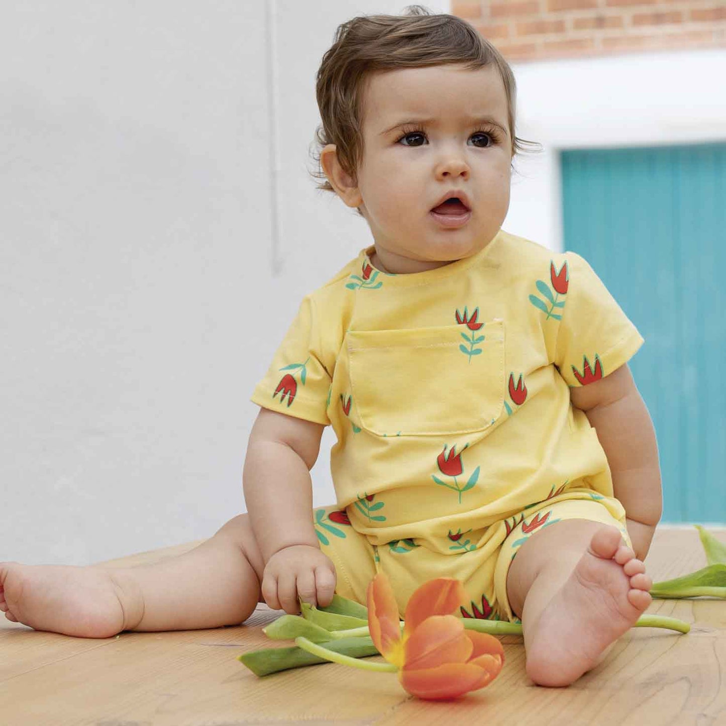 Promo Scampolo Jersey Tulips Yellow 200 x 150 cm