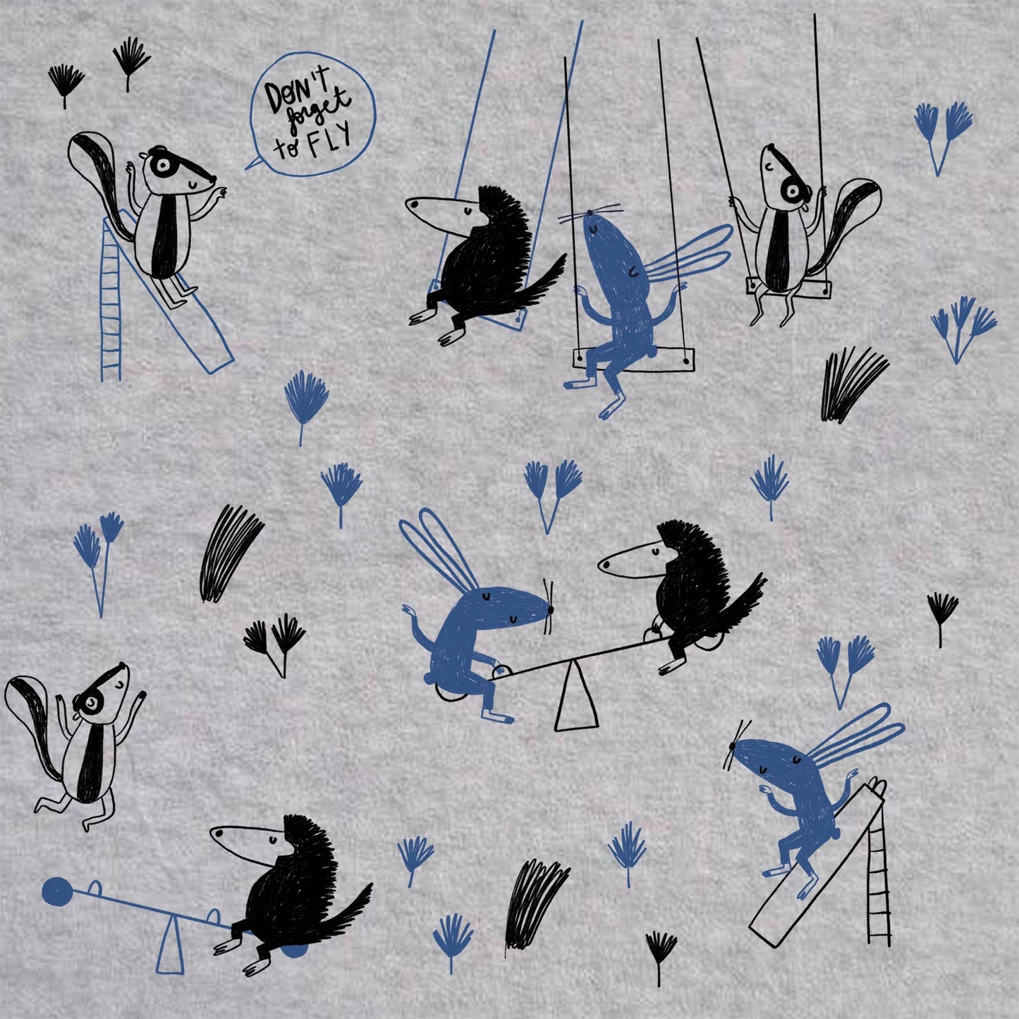 Promo Scampolo Jersey Melange Don't Forget To Play 100 x 150 cm