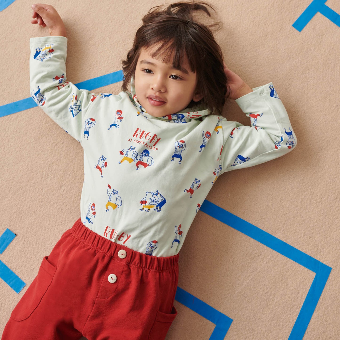 Promo Scampolo Jersey Rugby Is Cooperative 100 x 150 cm