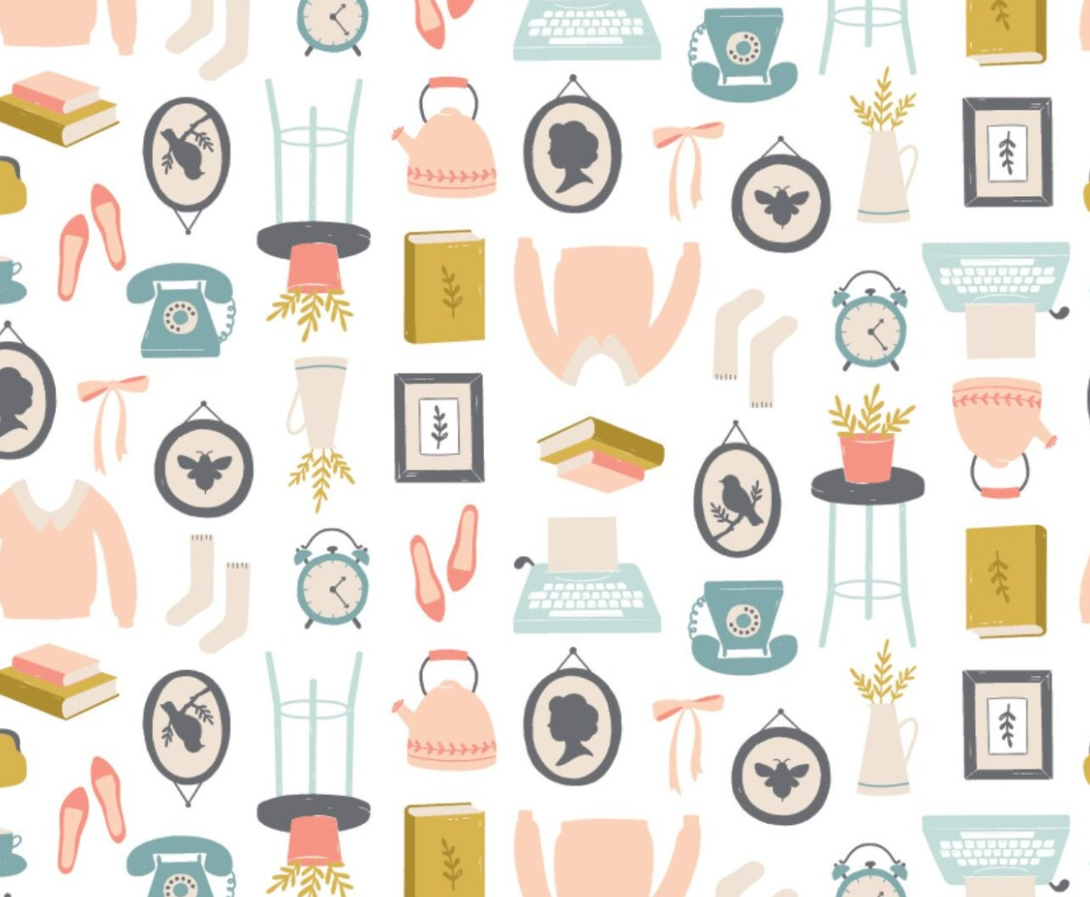 Cotone Americano Home Sweet Home White Domestic Delight