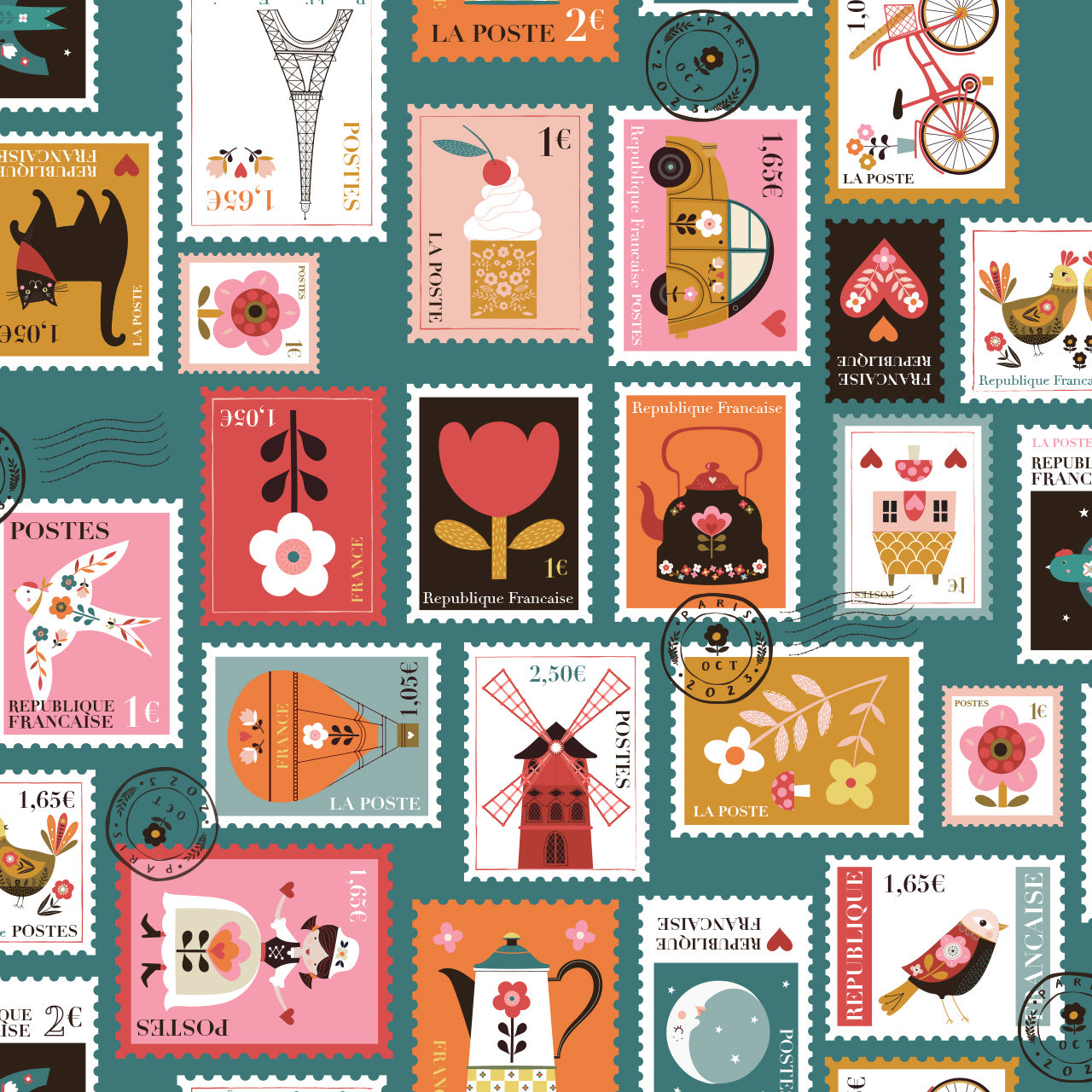 Cotone Americano Bon Voyage Timbres