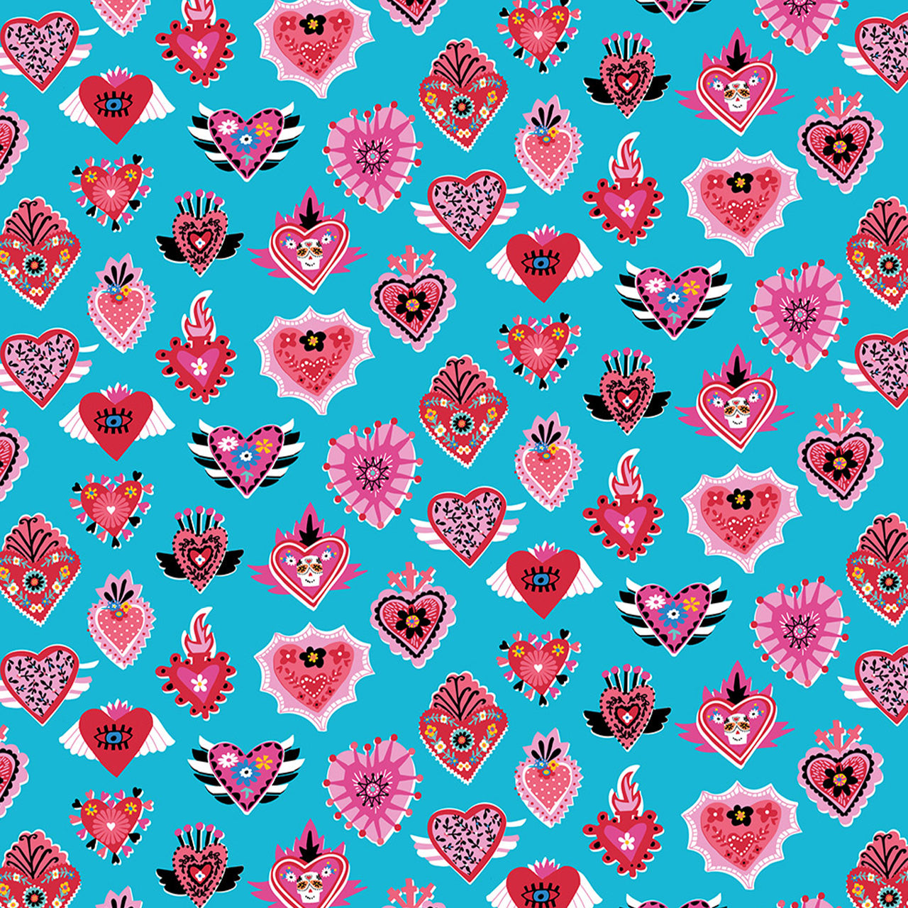 Cotone Americano Viva La Vida Sacred Hearts