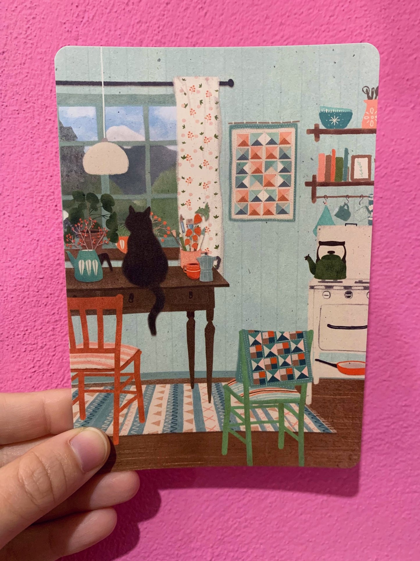 Cartolina Gatto In Cucina