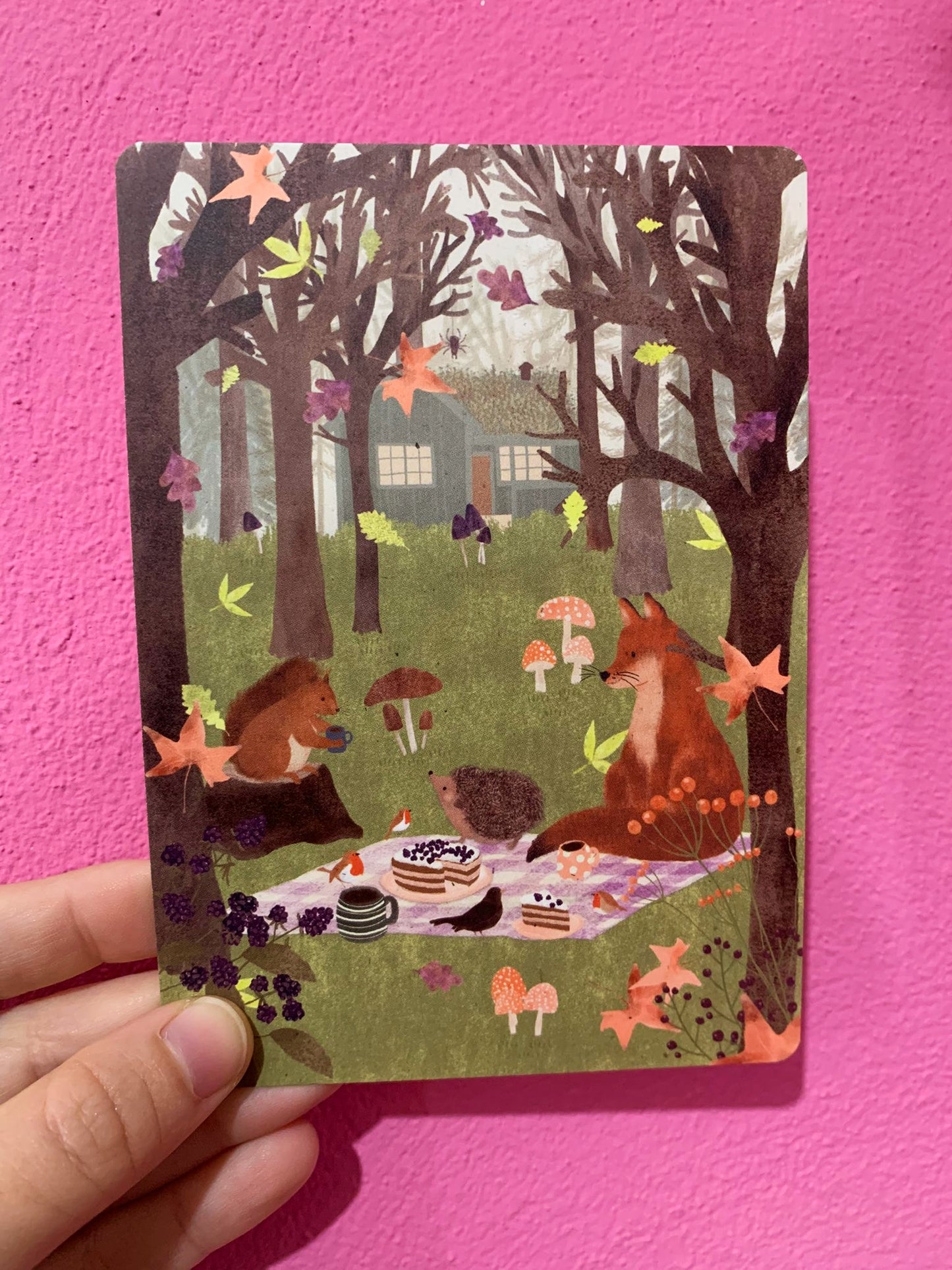 Cartolina Festa Nella Foresta