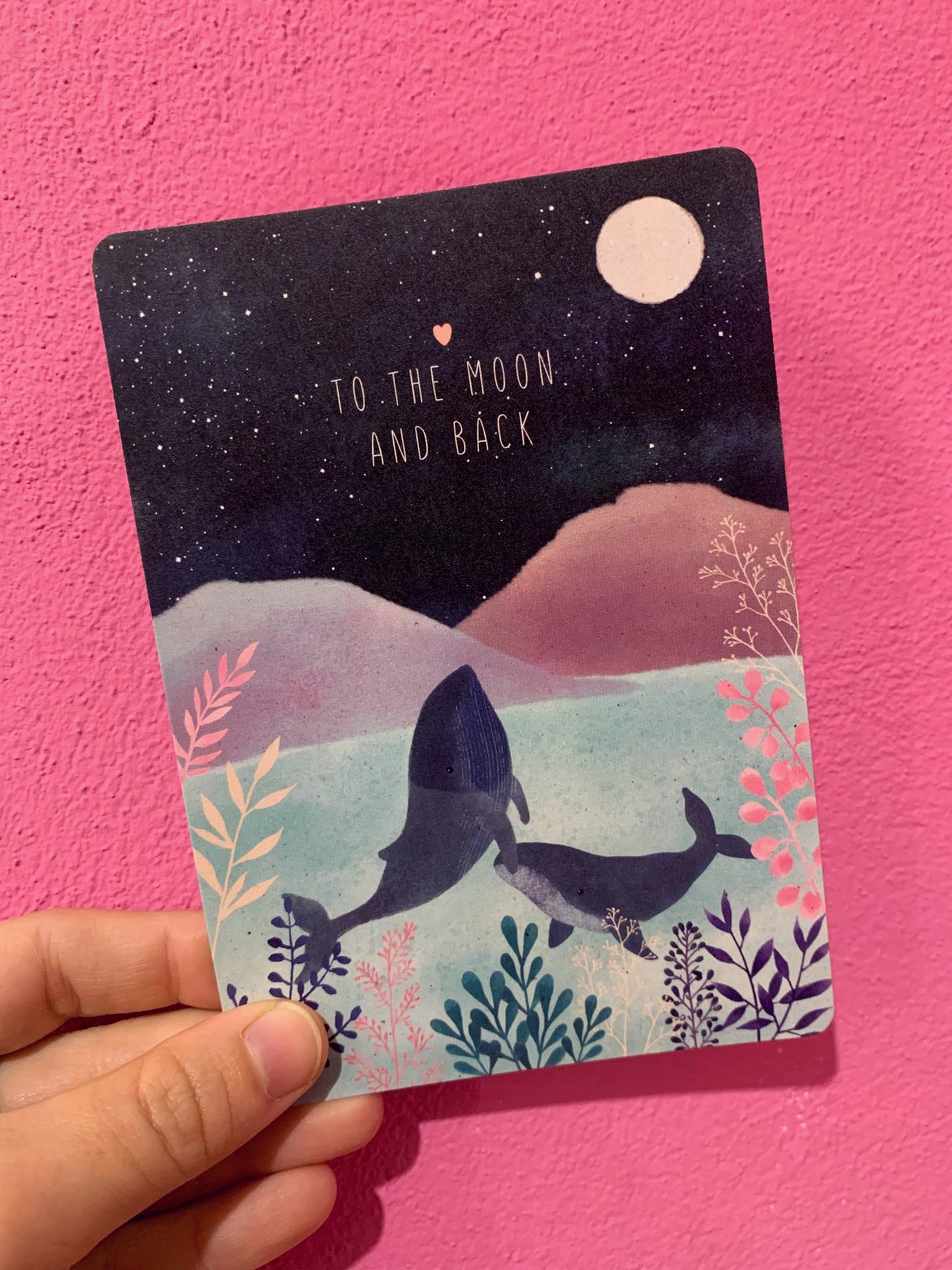 Cartolina Balene To The Moon And Back