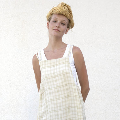 Promo Scampolo Mussola Tartan Linen 100 x 130 cm