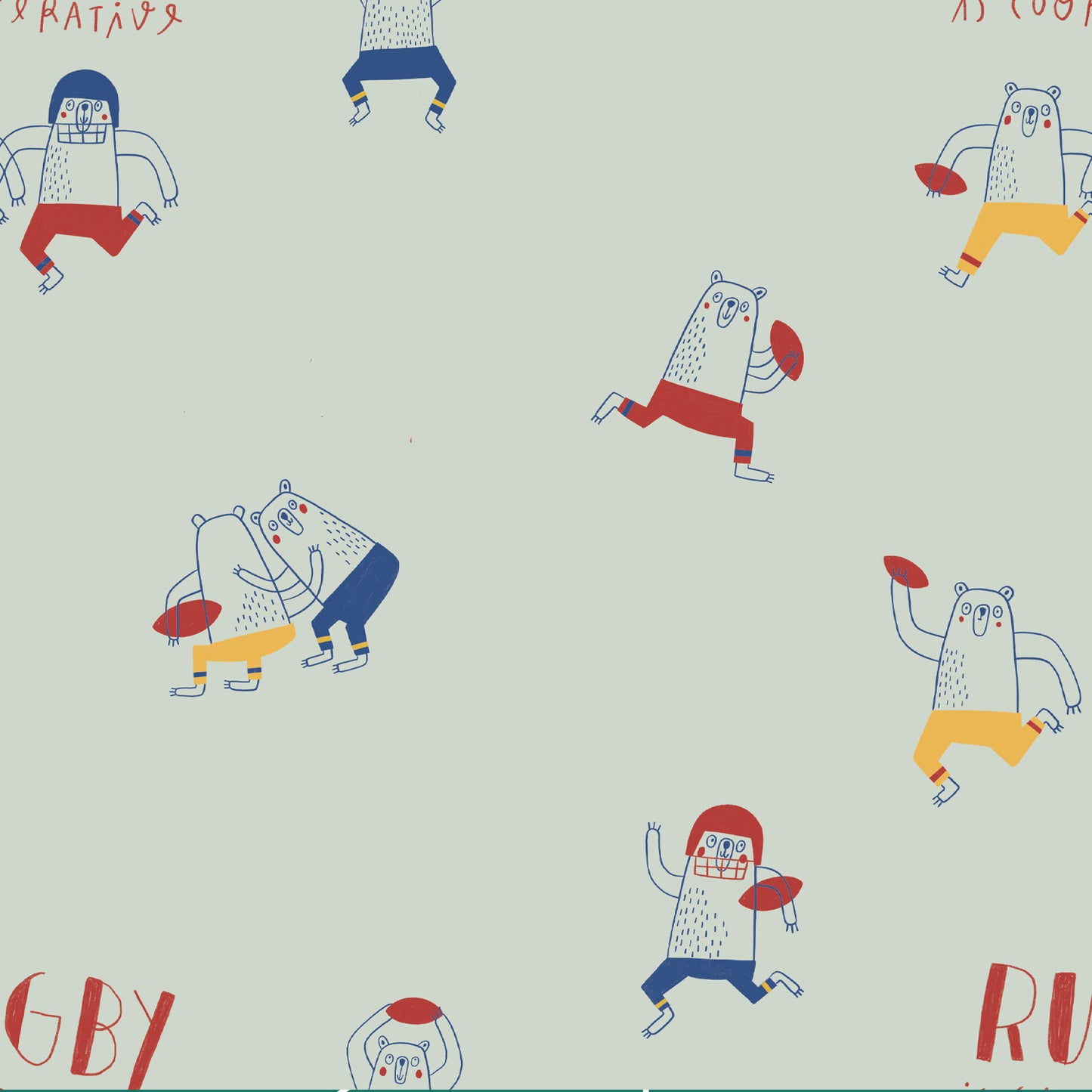 Promo Scampolo Jersey Rugby Is Cooperative 100 x 150 cm