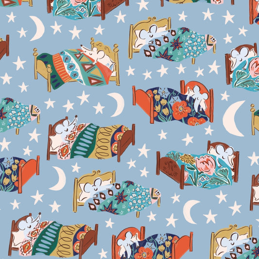 Cotone Americano House Mouse Bedtime Blue
