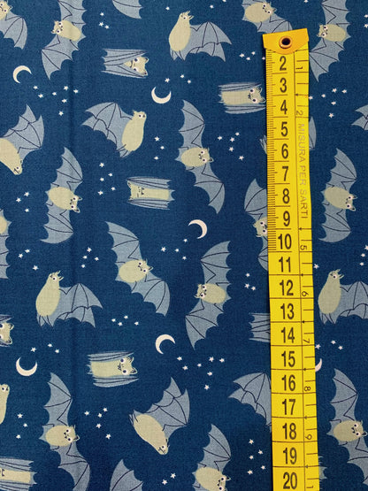 Cotone Americano Freaky Familiars Fat Bats Galaxy  - Pipistrelli Nella Notte Ottanio