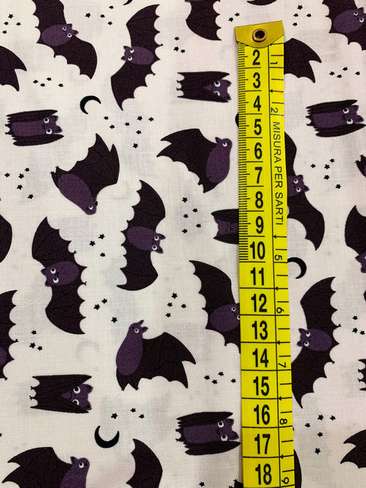 Cotone Americano Freaky Familiars Fat Bats Natural - Pipistrelli Nella Notte Panna