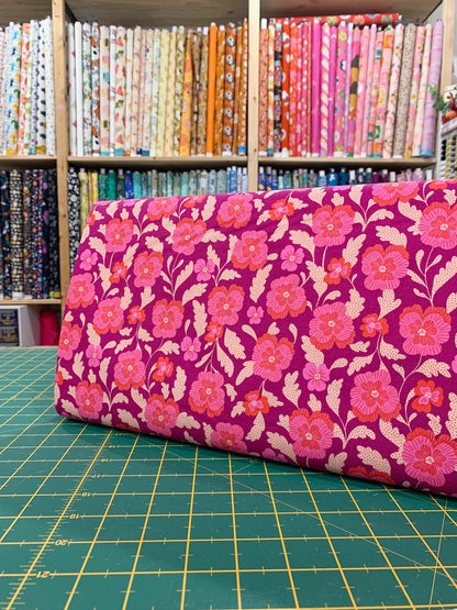 Cotone Americano Hello Alice Violets Florals Berry