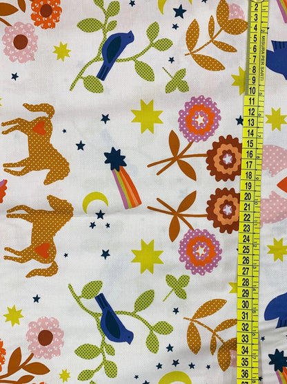 Cotone Americano Mystic Fable Retro Applique Vintage Natural