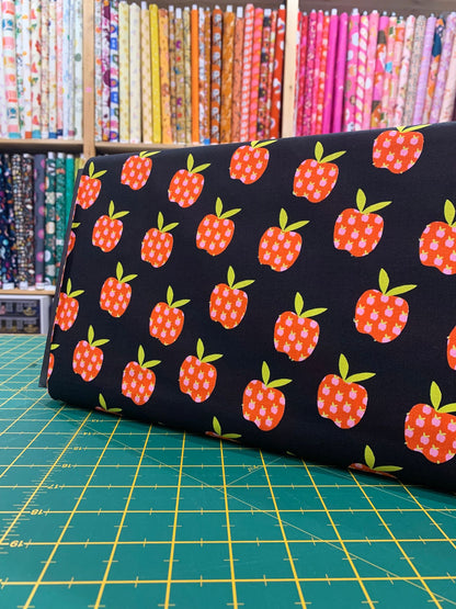 Cotone Americano Mystic Fable Soft Black Retro Kitchen Apples
