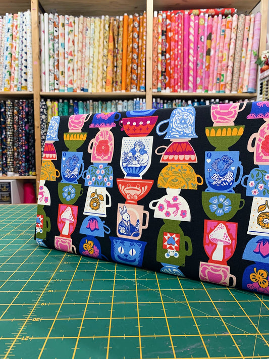 Cotone Americano Hello Alice Tea Party Black