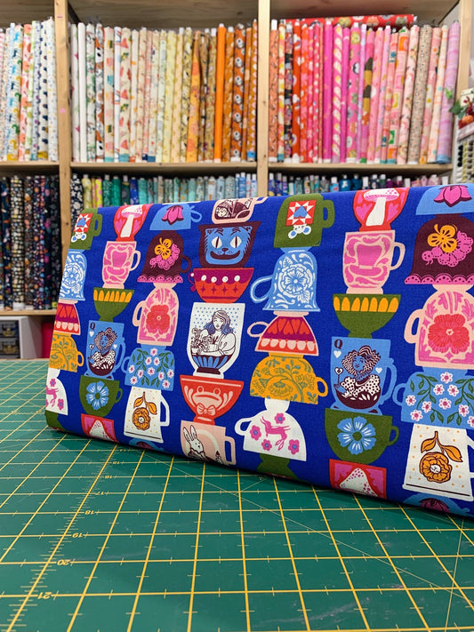 Cotone Americano Hello Alice Tea Party Blue