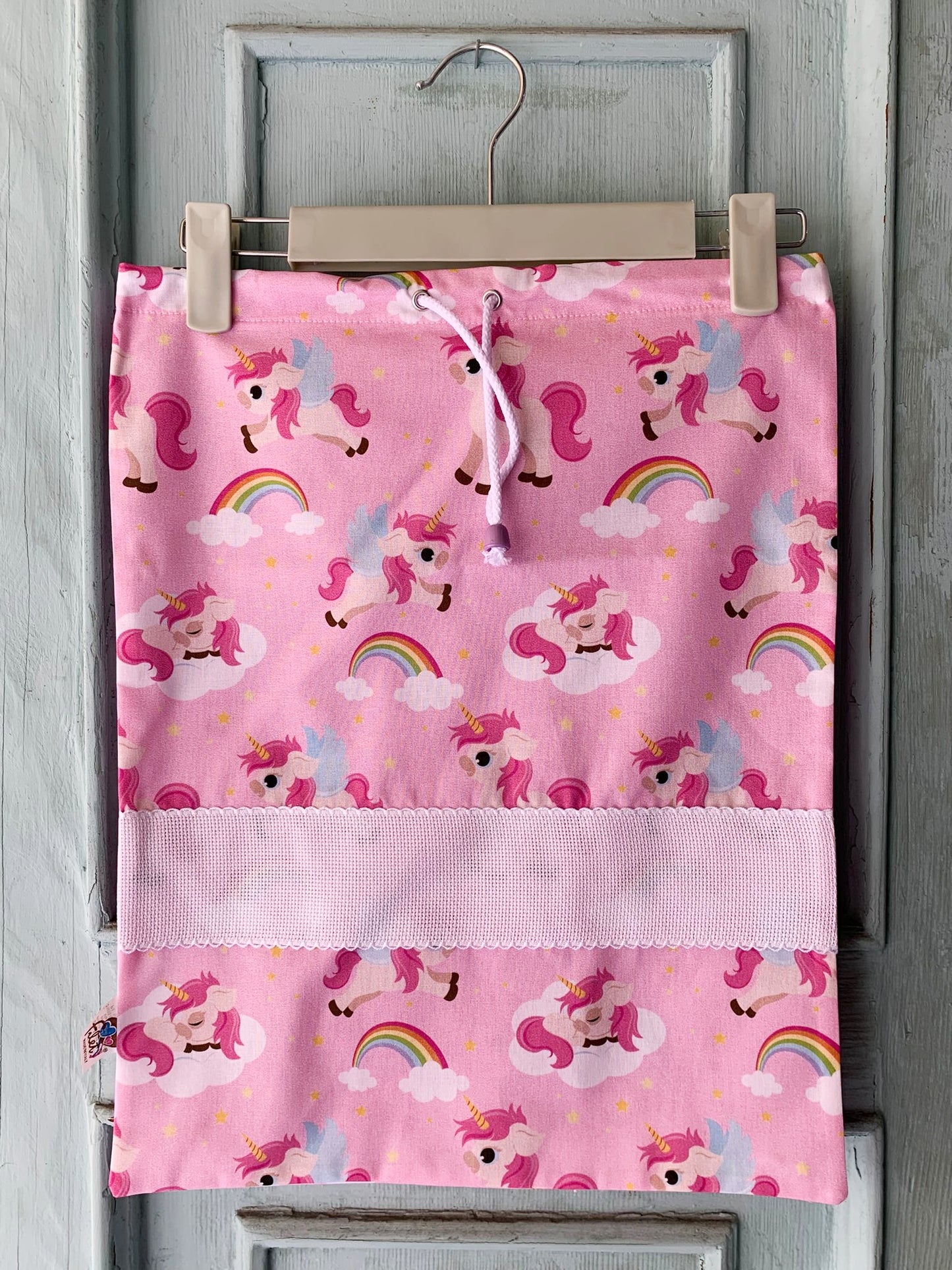 Sacchetta Unicorni & Arcobaleni con Ricamo a Macchina Personalizzato