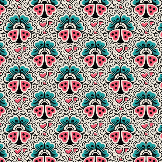 [PREORDINE] Cotone Americano Love Ink Tattoo Ladybugs