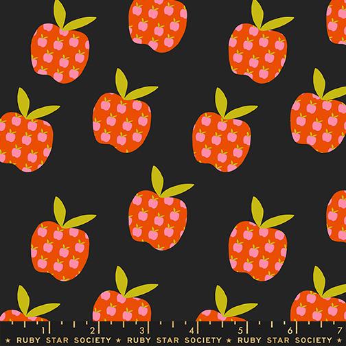 Cotone Americano Mystic Fable Soft Black Retro Kitchen Apples
