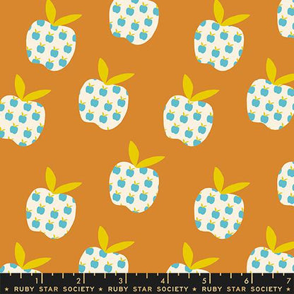 Cotone Americano Mystic Fable Caramel Retro Kitchen Apples