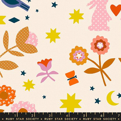 Cotone Americano Mystic Fable Retro Applique Vintage Natural