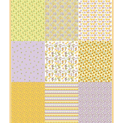 Popelin Panel Patchwork Sunflower