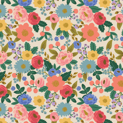 Cotone Americano Rifle Paper Co. Vintage Garden Blossom Cream Metallic