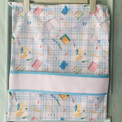 Sacchetta Scuola azzurra con Ricamo a Macchina Personalizzato