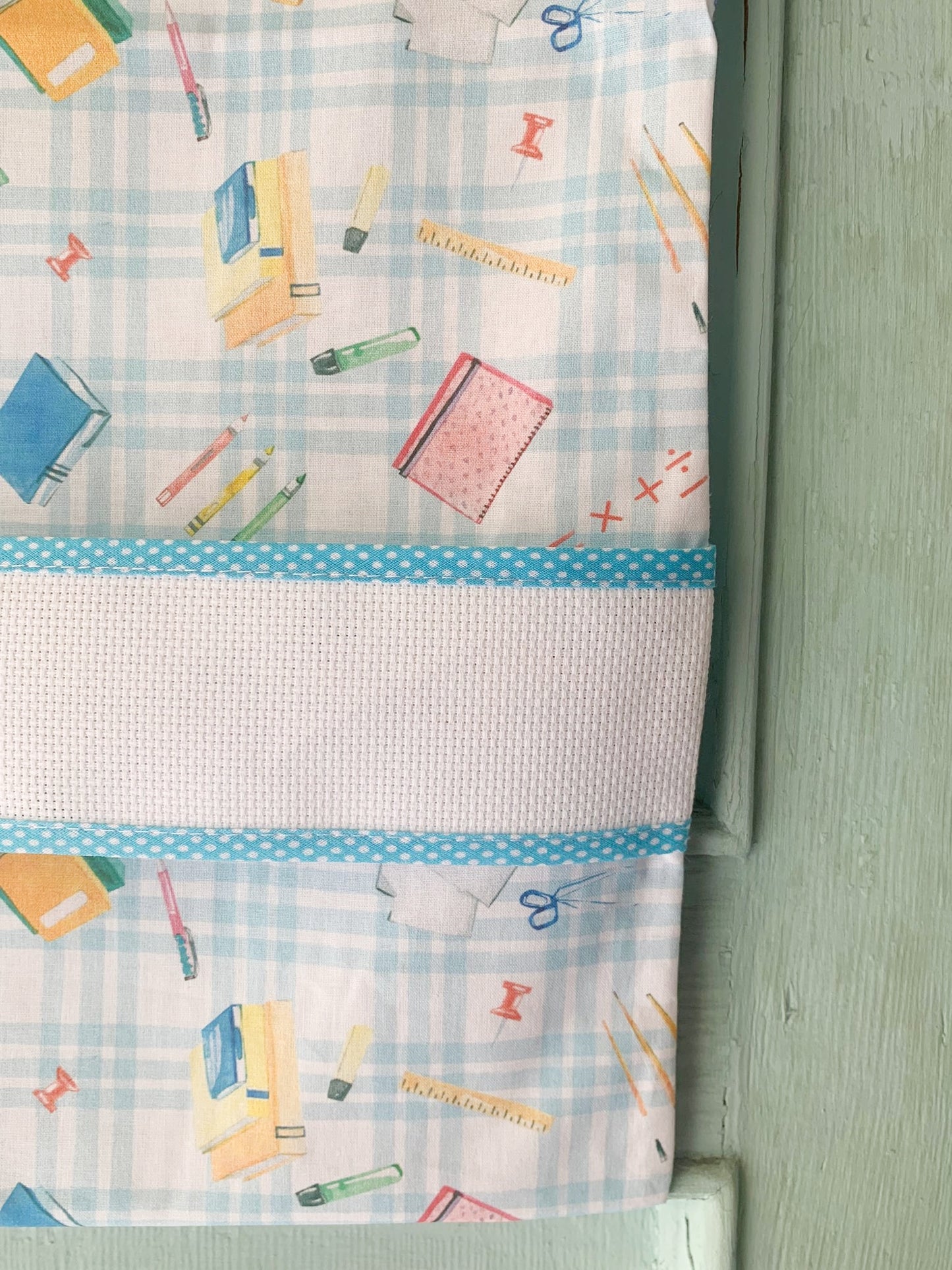 Sacchetta Scuola azzurra con Ricamo a Macchina Personalizzato