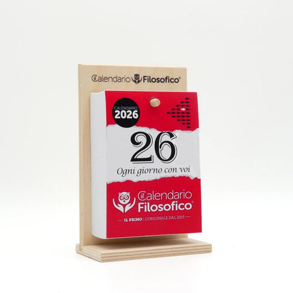 Il Calendario Filosofico 2026 - Formato A6 con supporto in legno