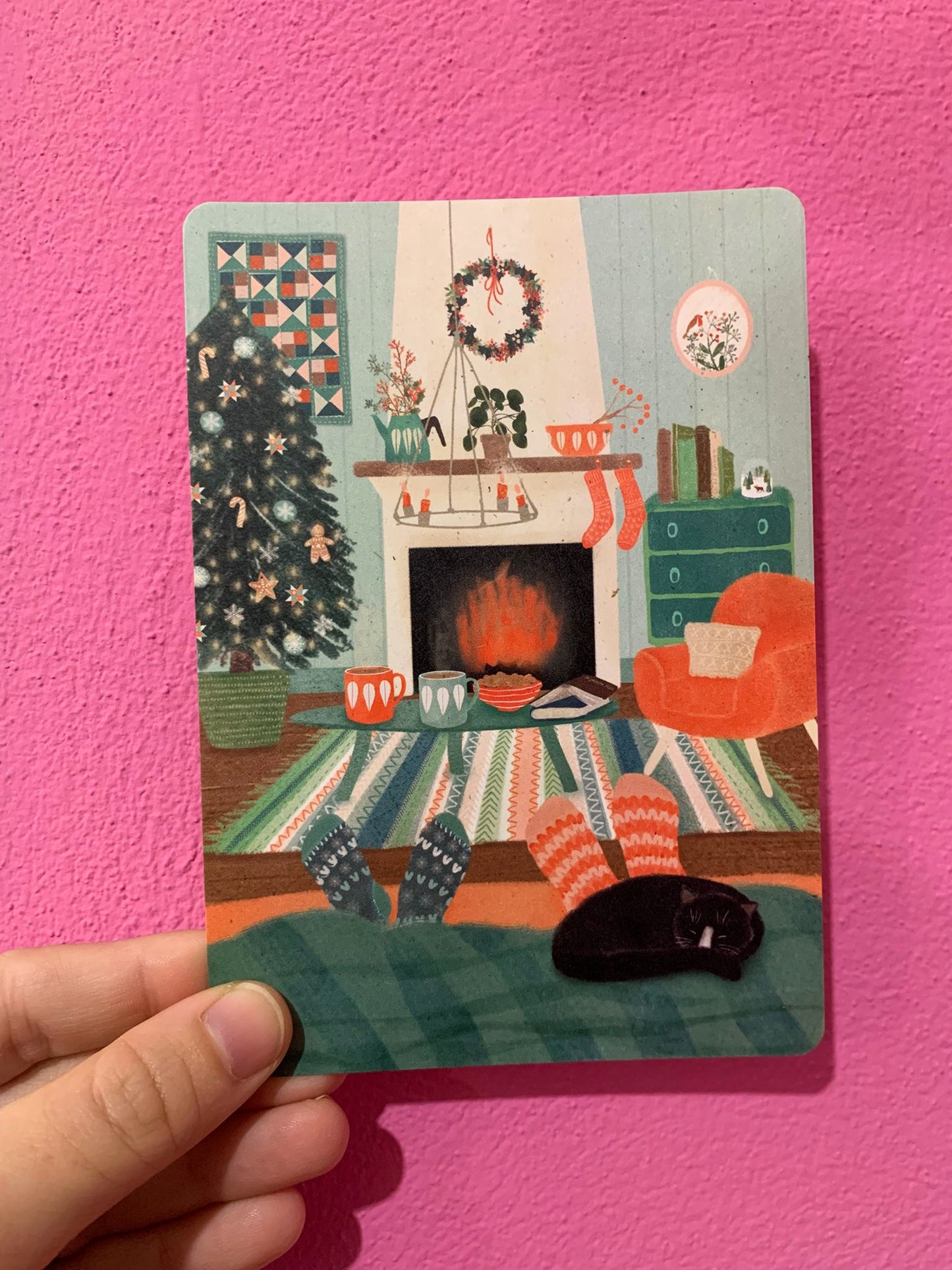 Cartolina Camino Natalizio