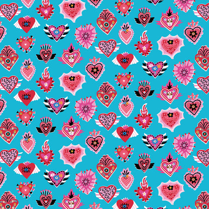 Cotone Americano Viva La Vida Sacred Hearts