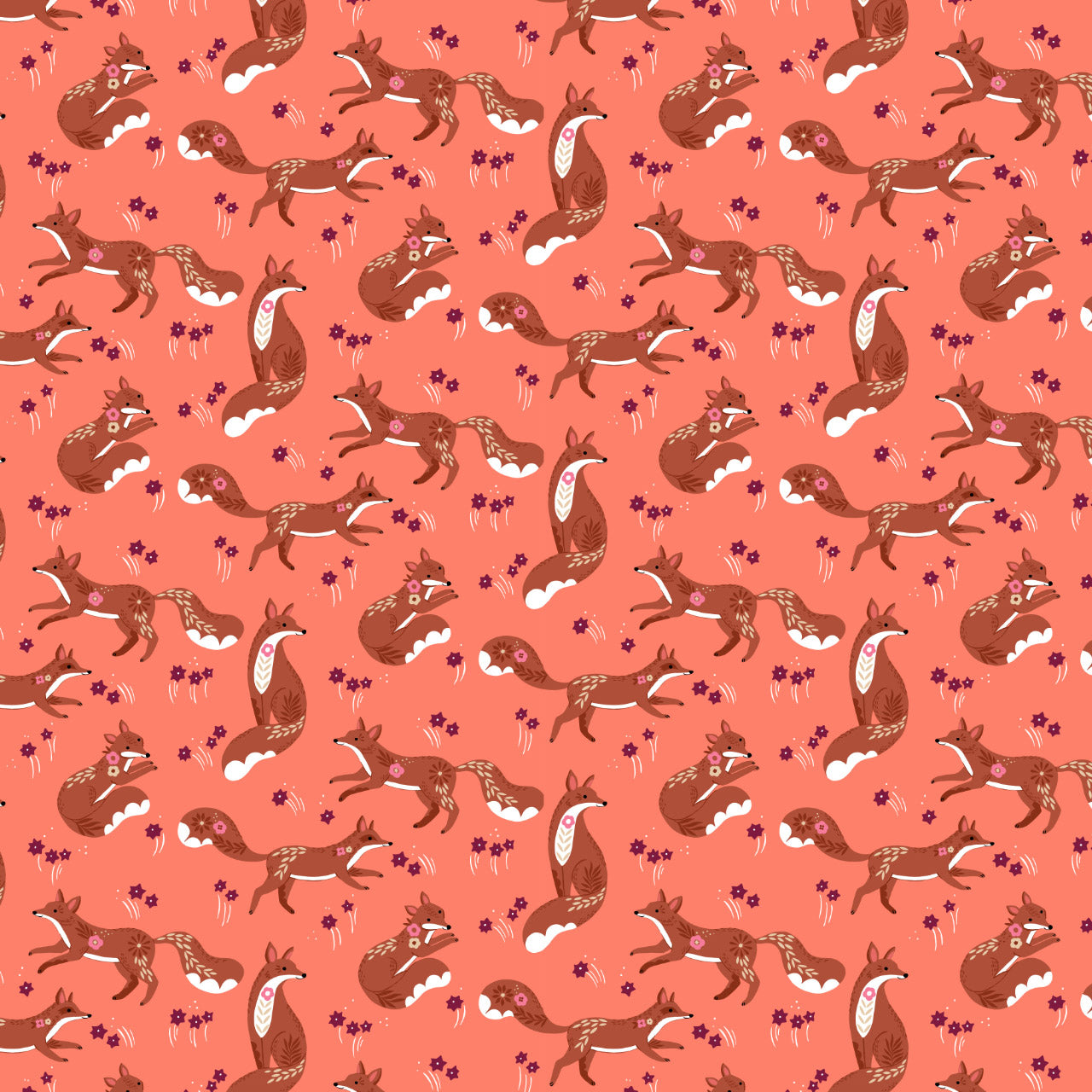 Cotone Americano Wild Folk Adorable Foxes