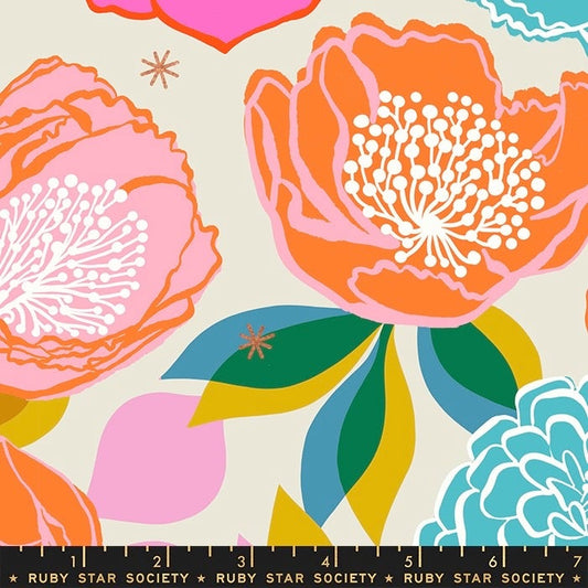 Cotone Americano Stay Gold Flowers