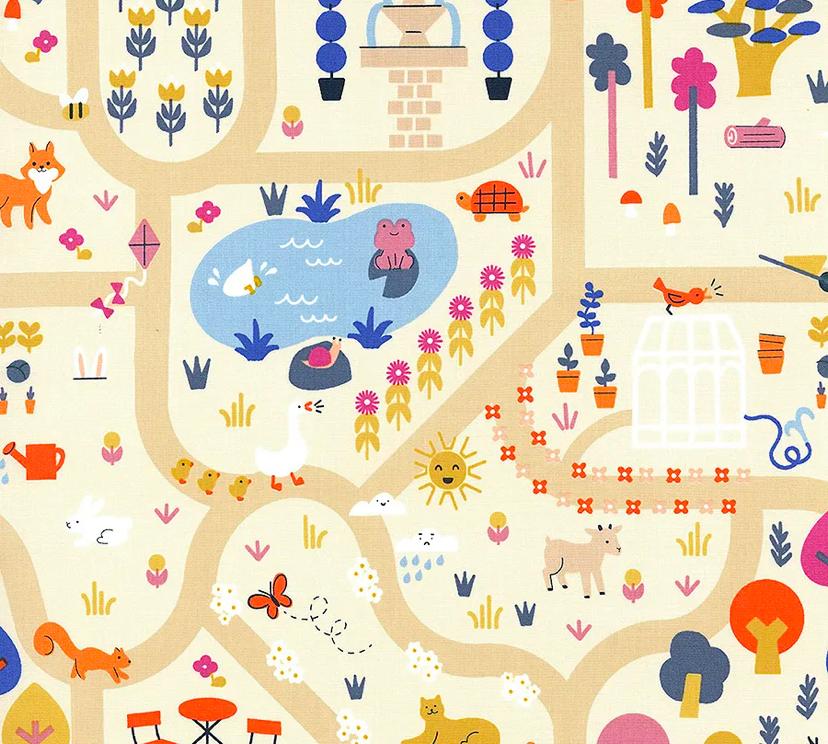 Cotone Americano Woodland Park Parchment Garden Map