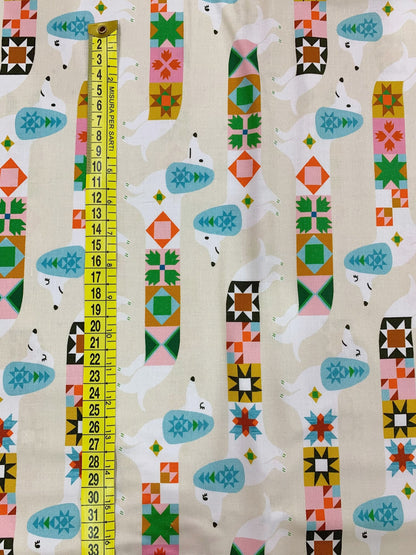 Cotone Americano 1-800-Notion Quilty Dogs Shell - Bassotti Patchwork Ecru