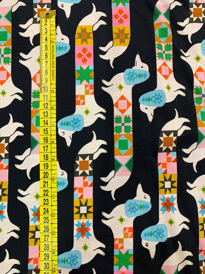 Cotone Americano 1-800-Notion Quilty Dogs Black- Bassotti Patchwork Nero