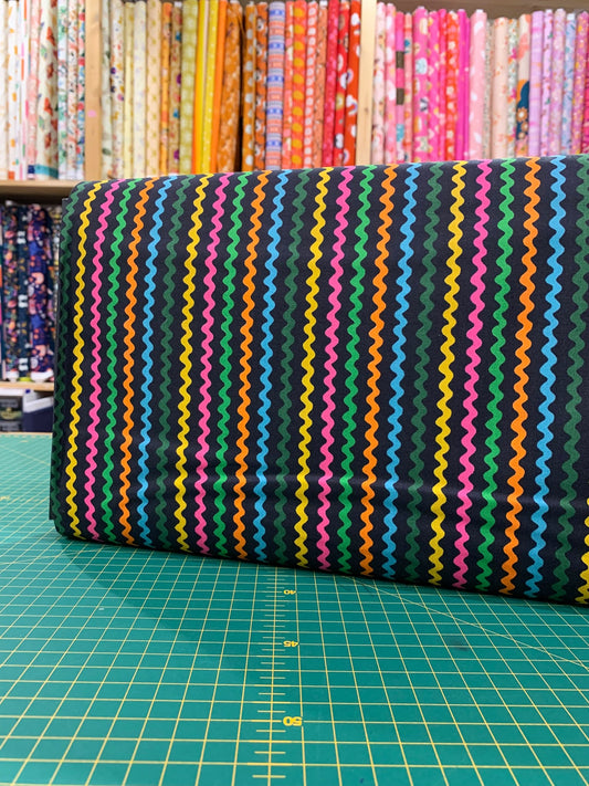 Cotone Americano 1-800-Notion Ric Rac Black - Zig Zag Nero