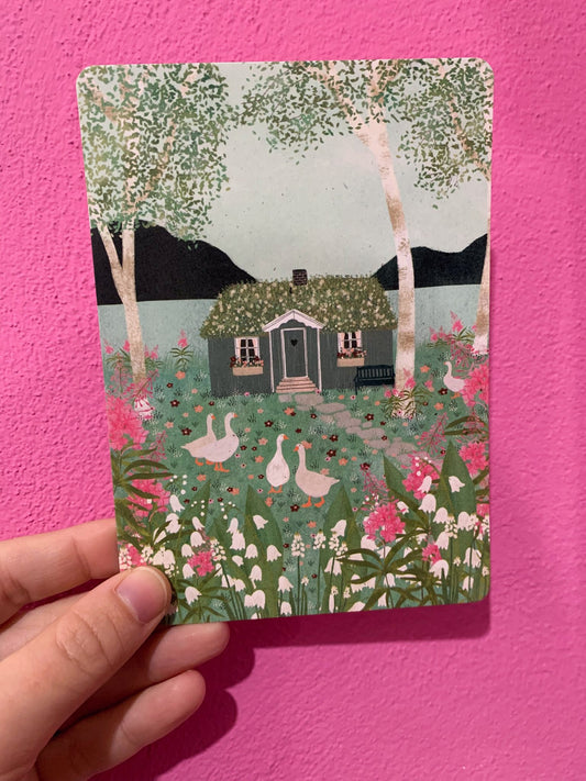 Cartolina Cottage Con Papere