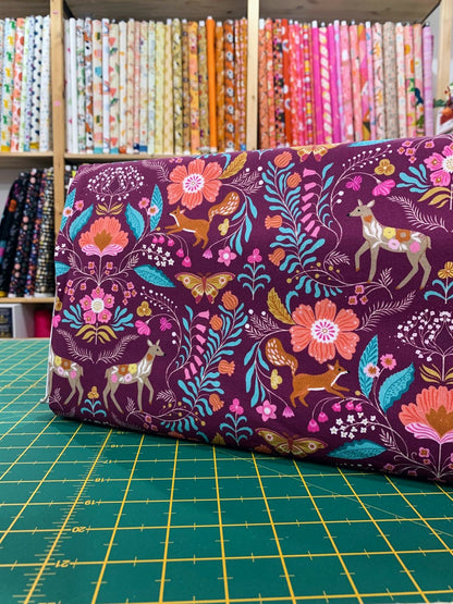 Cotone Americano Wild Folk Deer Damask