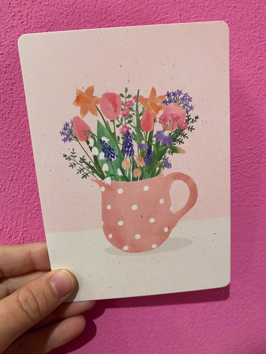 Cartolina Brocca Con Fiori