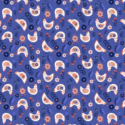 dettaglio-stampa-cotone-americano-folky-chicken-royal-cluck-cluck-cluck-galline-a-passeggio