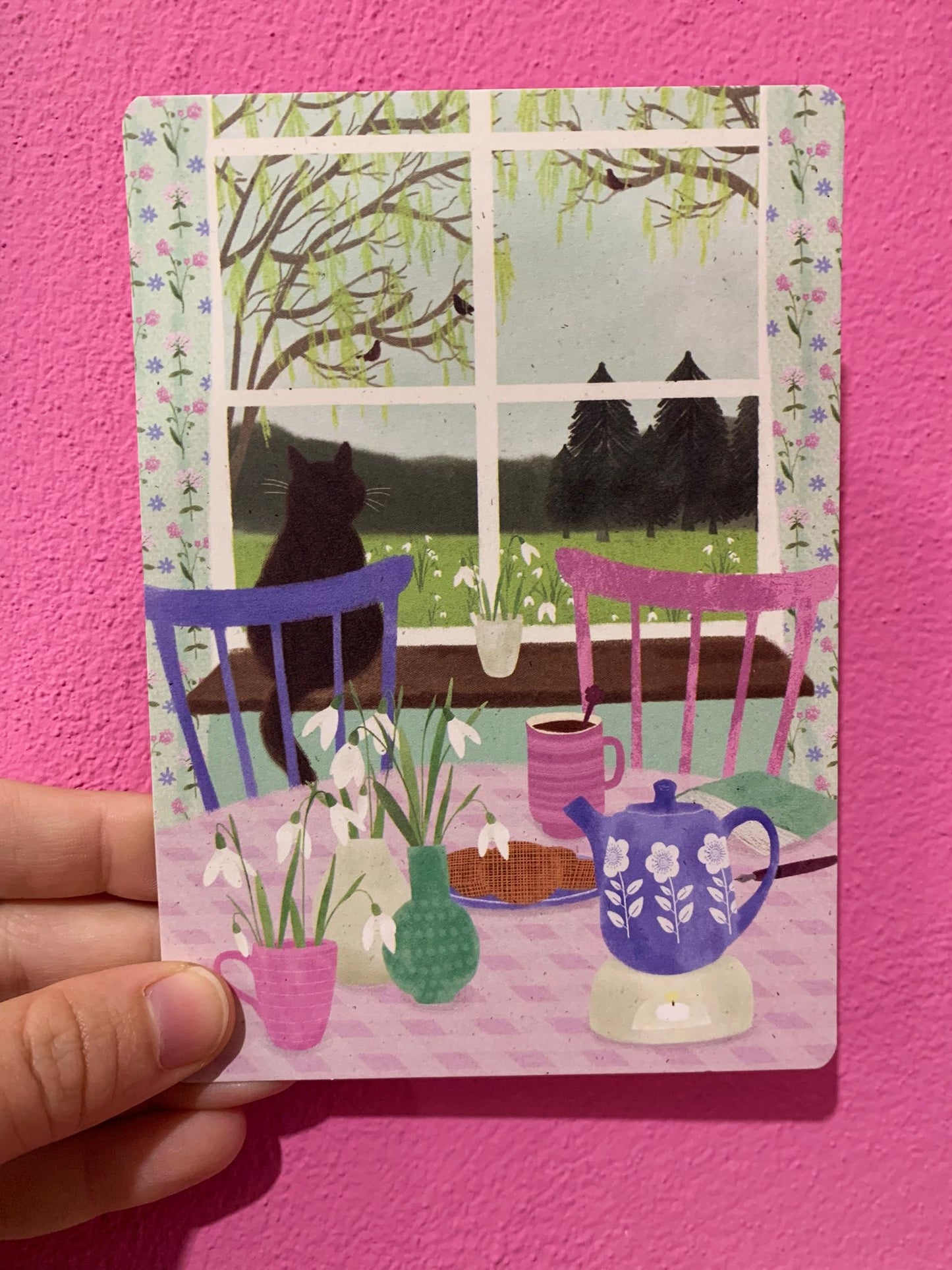 Cartolina Gatto Sul Davanzale