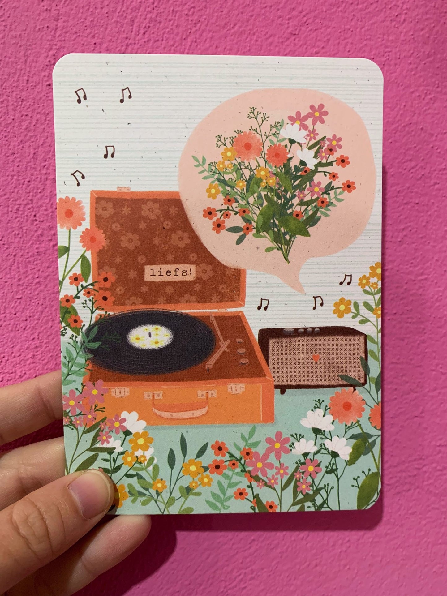 Cartolina Giradischi & Fiori