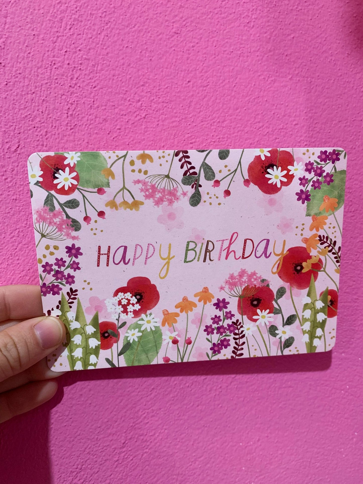 Cartolina Fiori Happy Birthday