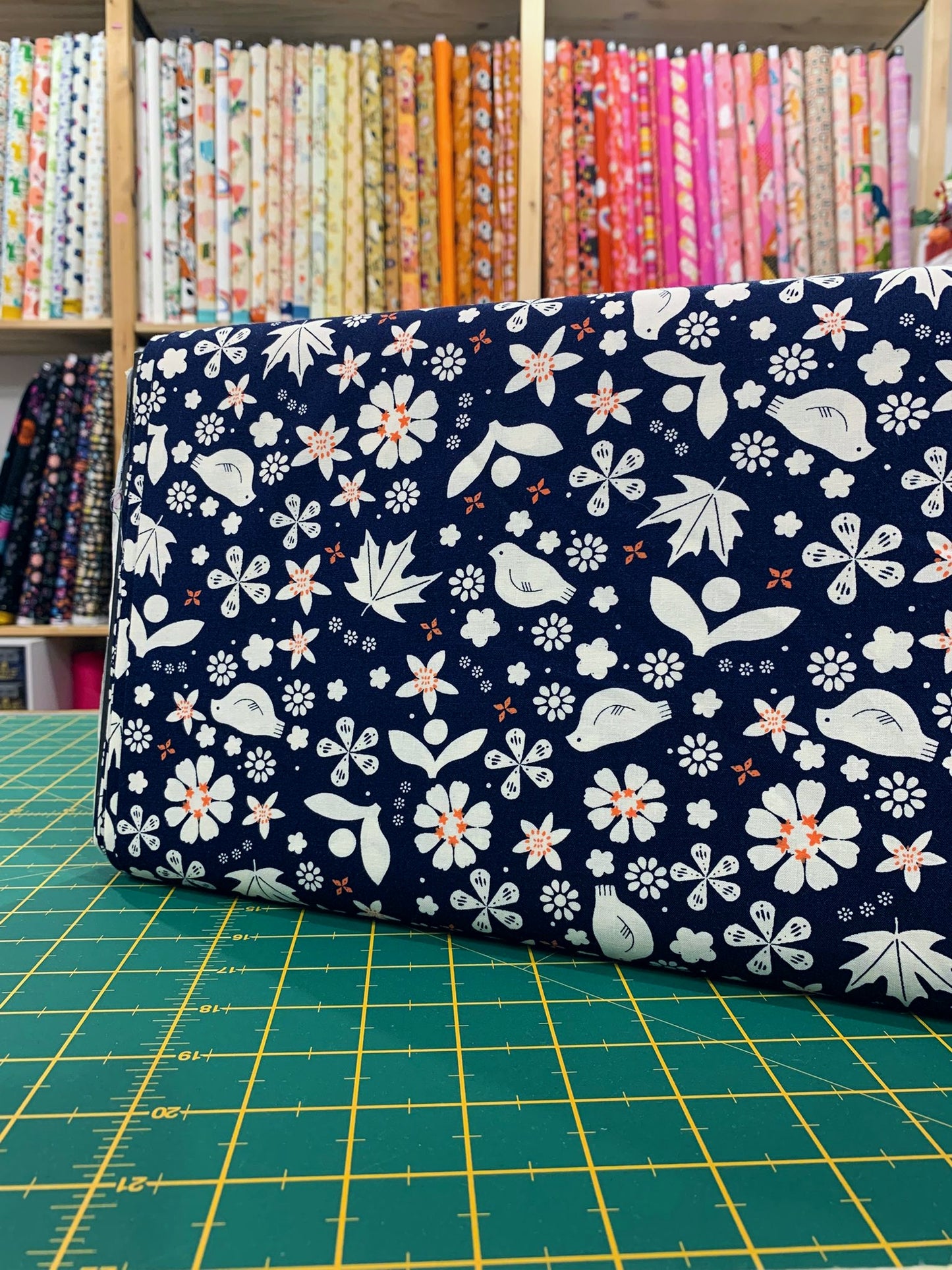 Cotone Americano Sugar Maple Birds Nature Navy