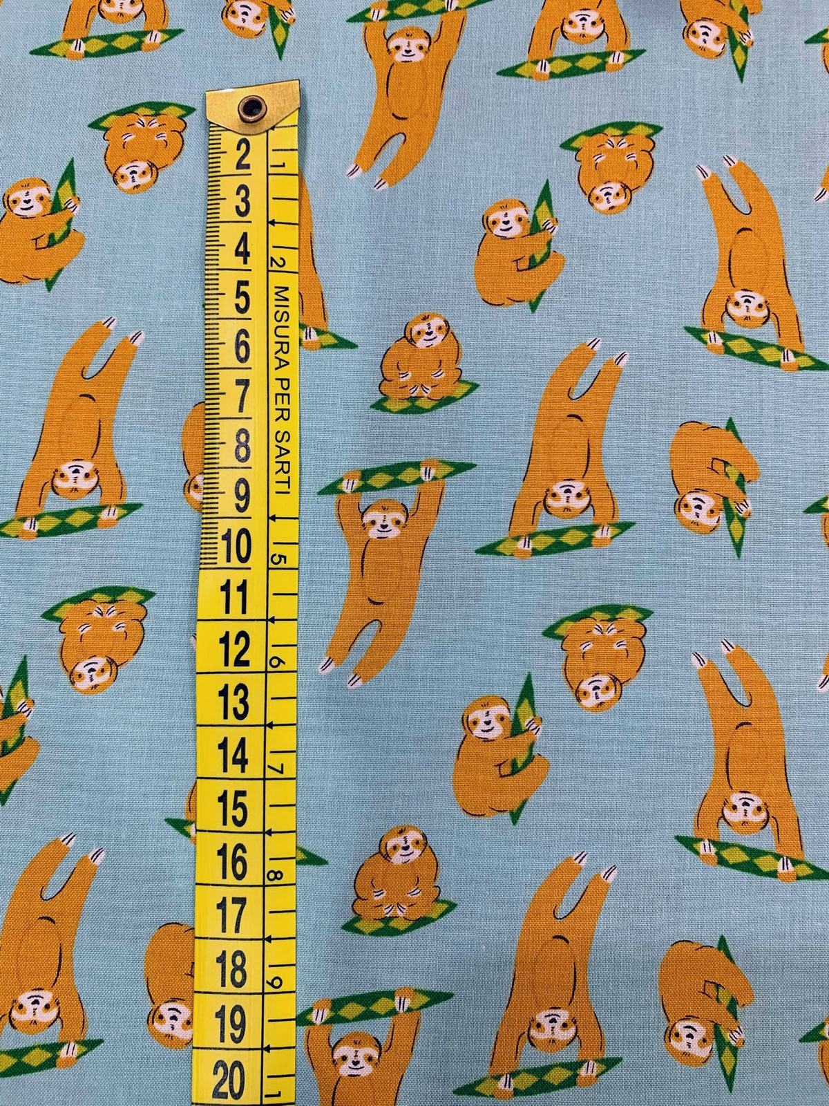 Cotone Americano Animal Animal Minty Sloth - Piccoli Bradipi