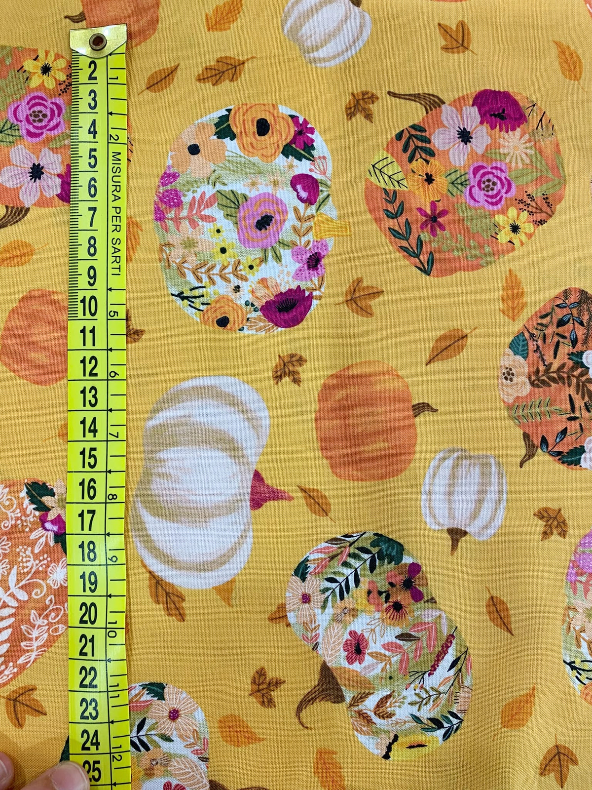 Cotone Americano Autumn Friends Pumpkin Paradise By Mia Charro - Zucche Floreali