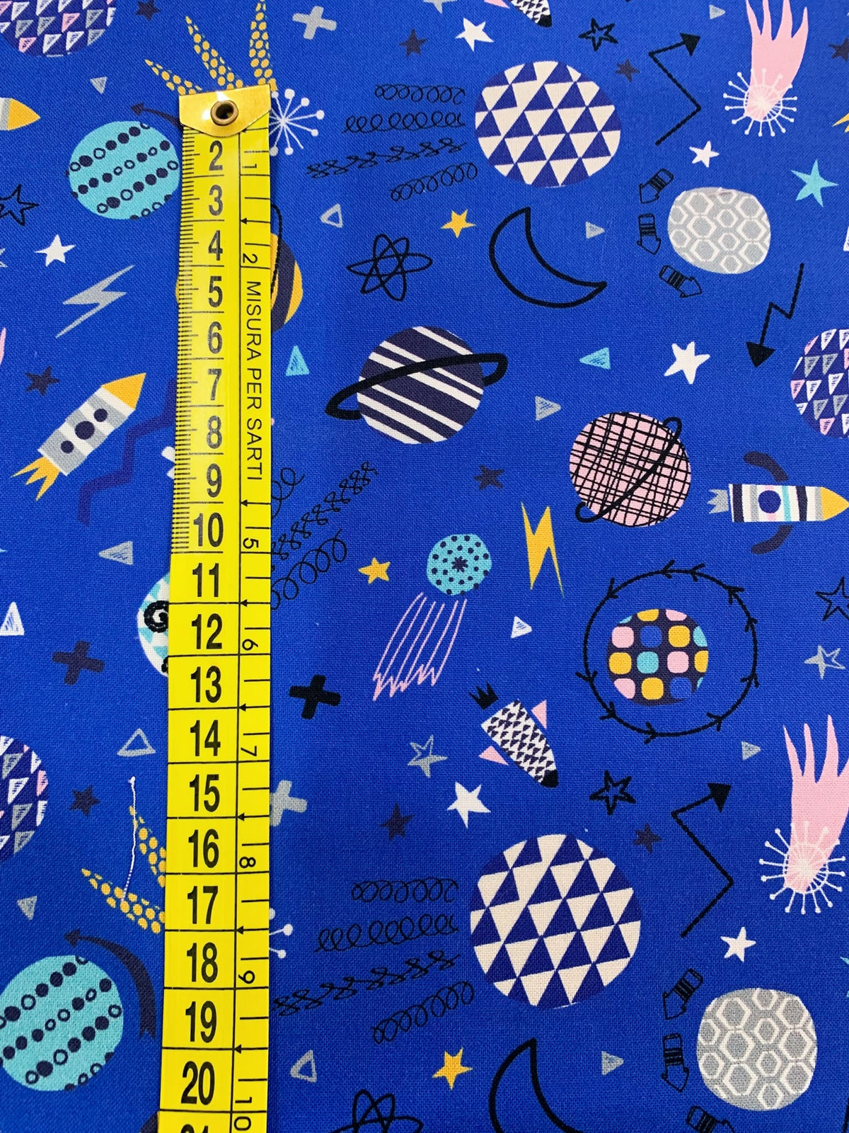 Cotone Americano Blast Off Space - Pianeti Nello Spazio