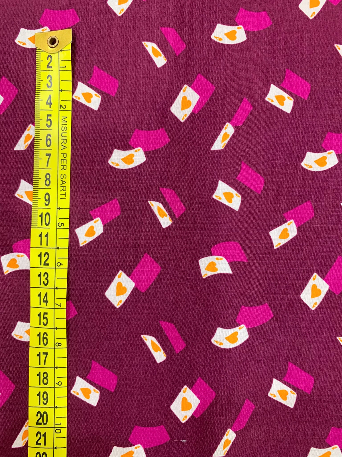 Cotone Americano Hello Alice Falling Aces Cards Purple - Assi Di Picche Ciclamino
