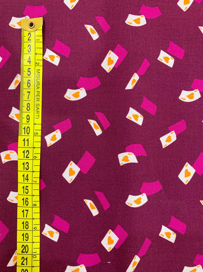 Cotone Americano Hello Alice Falling Aces Cards Purple - Assi Di Picche Ciclamino